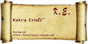Katra Ernő névjegykártya